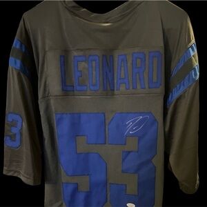 DARIUS LEONARD #53 Signed INDIANAPOLIS COLTS Gray Jersey Size XL JSA COA new